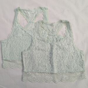 Abercrombie kids mint green girls 2 set lace racer back bra without padding